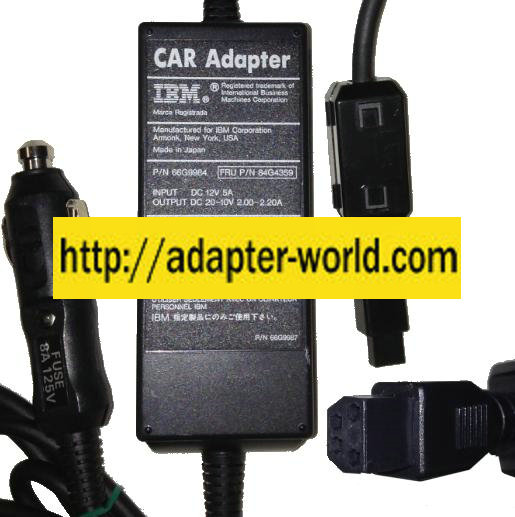 IBM 66G9984 ADAPTER 10-20VDC 2-2.2A NEW CAR CHARGER 4PIN FEMALE
