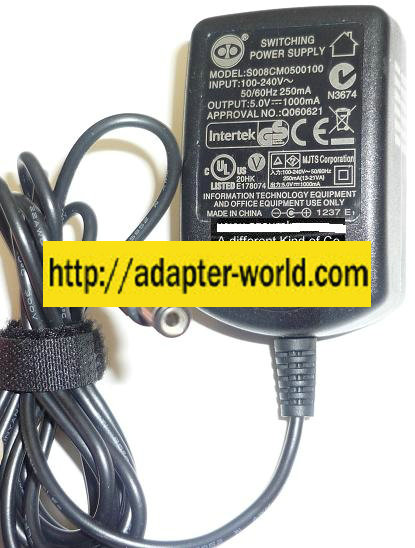 INFORMATION TECHNOLOGY S008CM0500100 AC ADAPTER 5VDC 1000mA NEW