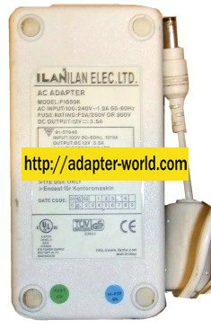 ILAN F1650K AC ADAPTER 12V DC 3.5A ( )- 2x5.5mm POWER SUPPLY cen