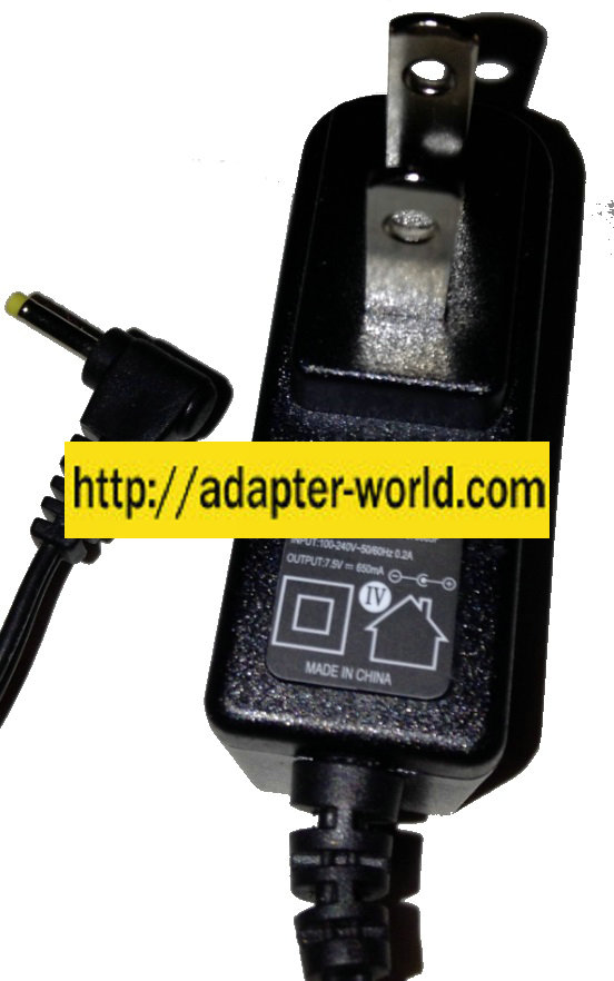 JABRA SSA-5W-09 US 075065F AC ADAPTER 7.5VDC 650mA NEW SIL .7x2