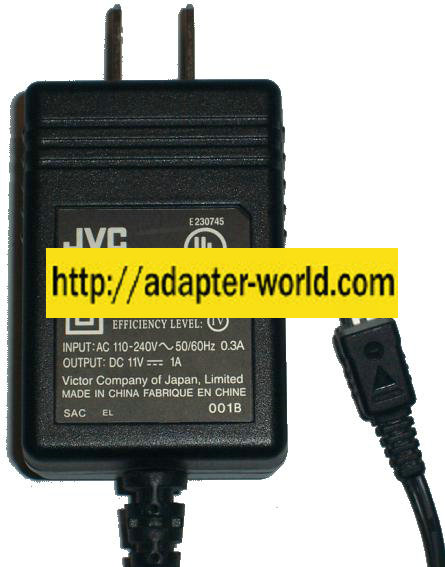 JVC AP-V18U AC DC ADAPTER 11V 1A POWER SUPPLY