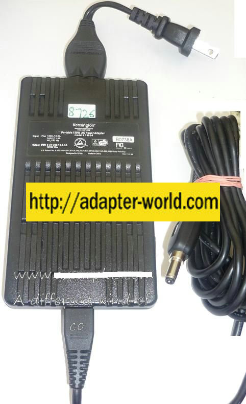 KENSINGTON 38004 AC ADAPTER 0-24VDC 0-6.5A 120W NEW 2.5x5.5x12m