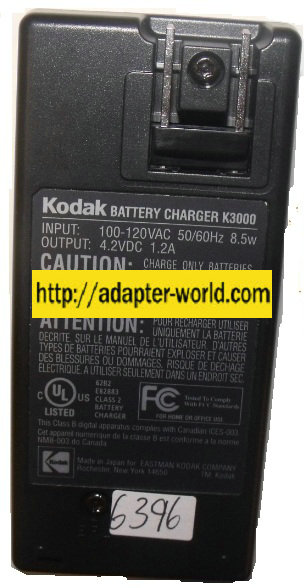 KODAK K3000 AC ADAPTER 4.2VDC 1.2A New LI-ON Battery Charger E8