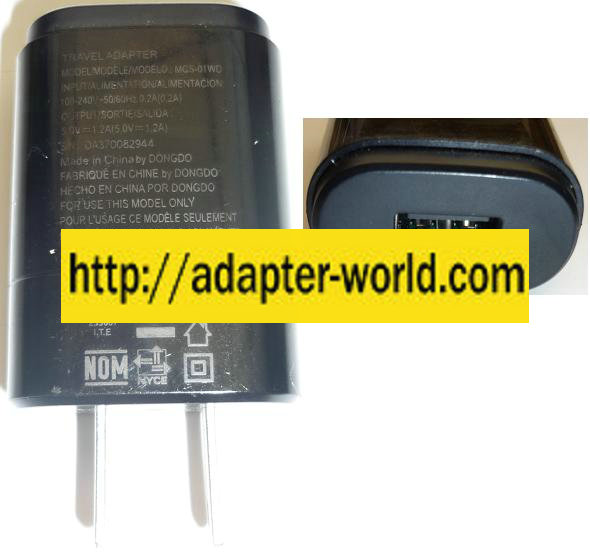 LG MCS-01WD AC ADAPTER 5V 1.2A NEW USB TRAVEL CHARGER CELLPHONE