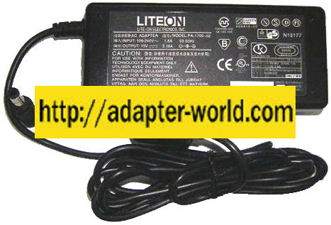 LITE-ON PA-1700-02 AC ADAPTER 19VDC 3.42A NEW 2x5.5mm 90 DEGR