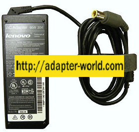 LENOVO 42T5276 AC ADAPTER 20VDC 4.5A 90W NEW -( )- 5.6x7.8mm ST