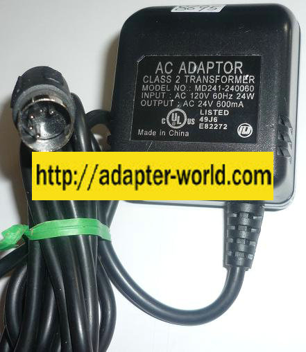 MD241-240060 AC ADAPTER 24VAC 600mA NEW 5PIN DIN 13.2mm Plug-In