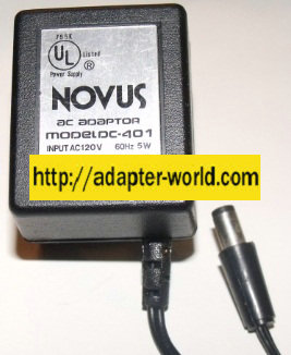 NOVUS DC-401 AC ADAPTER 4.5VDC 100MA NEW 2.5 x 5.5 x 9.5mm