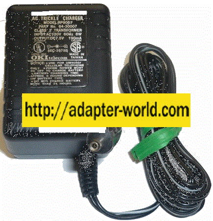 OKI TELECOM RP9061 AC ADAPTER 7.5VDC 190mA NEW -( ) 1.5x3.5mm R