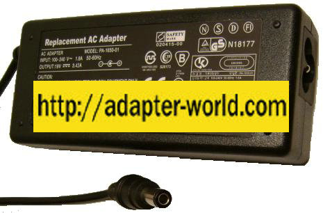 Replacement PA-1650-01 AC ADAPTER 19VDC 3.4A POTRANS UP06511190