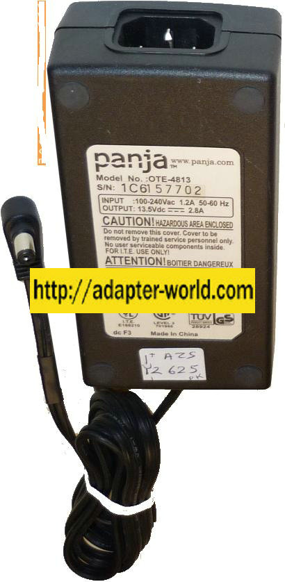 PANJA OTE-4813 AC ADAPTER 13.5VDC 2.8A -( ) 2x5.5mm New 100-240