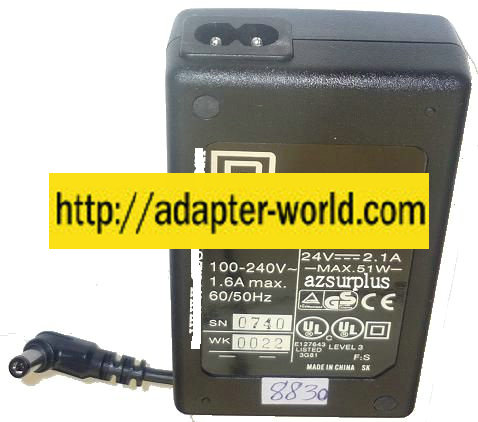 PHIHONG PSS-45W-240 AC ADAPTER 24VDC 2.1A 51W NEW -( ) 2x5.5mm