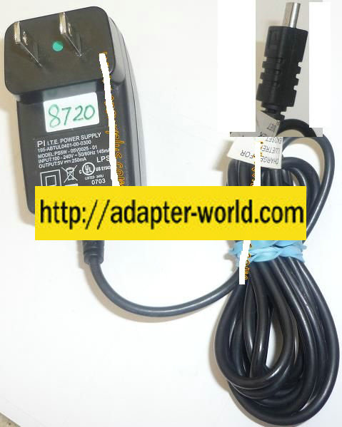 PI PS5W-05V0025-01 AC ADAPTER 5VDC 250mA NEW MINI USB 5mm CONNE