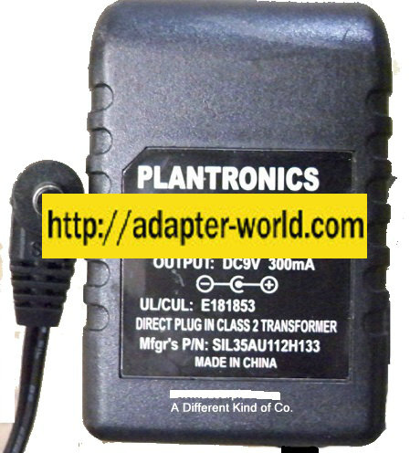 PLANTRONICS UD090050C AC ADAPTER 9VDC 500mA New -( )- 2x5.5mm 9