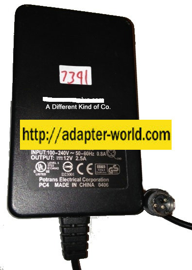 POWER SOLVE UP03021120 AC ADAPTER 12VDC 2.5A New 3 Pin Mini Din