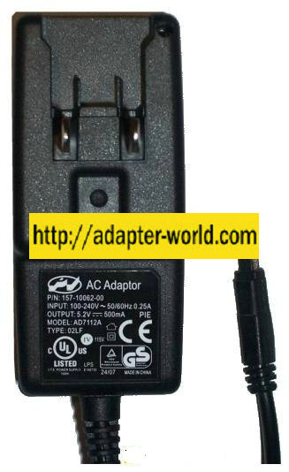 PV AD7112A AC ADAPTER 5.2V 500mA SWITCHING POWER SUPPLY FOR PALM