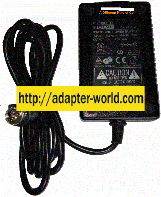 Power Solve PSE24-312 AC Adapter 12VDC 2A New 3Pins 10mm Mini D