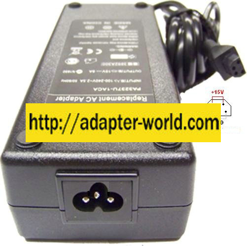 Replacement SEB100P2-15.0 Ac Adapter 15vdc 8a 4pin NEW PA3507U-