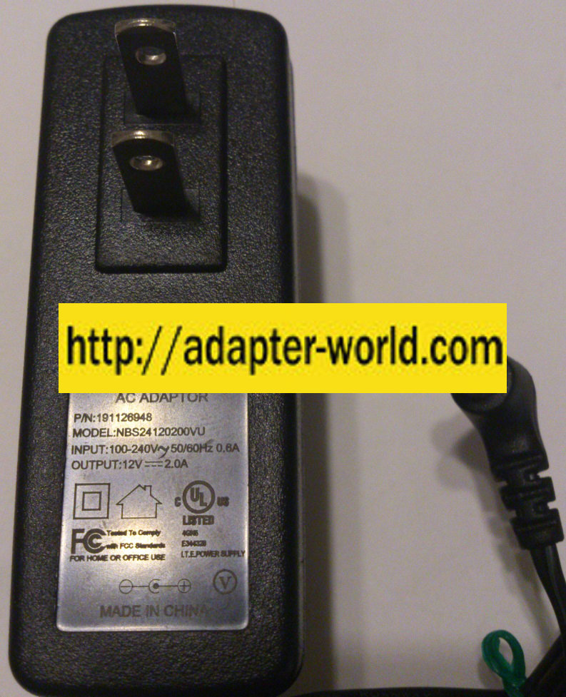 SAGEMCOM NBS24120200VU AC ADAPTER 12VDC 2A NEW -( ) 2.5x5.5mm 9