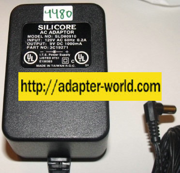 SILICORE SLD80910 AC ADAPTER 9VDC 1000MA NEW 2.5 x 5.5 x 10mm