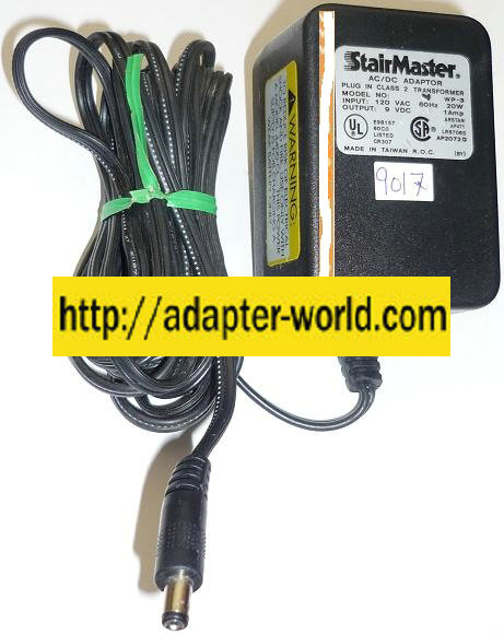 STAIRMASTER WP-3 AC ADAPTER 9VDC 1Amp NEW 2.5x5.5mm ROUND BARRE