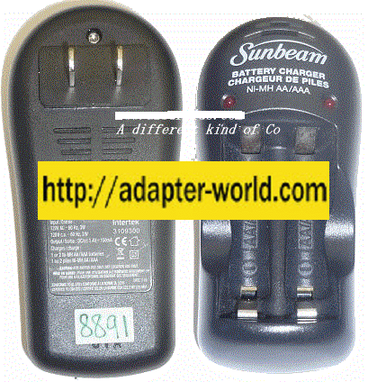 SUNBEAM BC-1009-UL BATTERY CHARGER 1.4VDC 150mA NEW NI-MH AA/AA SUNBEAM BC-1009-UL BATTERY CHARGER 1.4VDC 150mA NEW NI-MH AA/AA