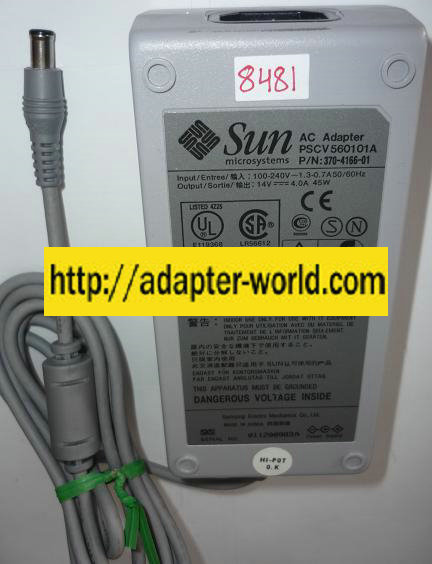 SUN PSCV560101A AC ADAPTER 14VDC 4A New -( ) 1x4.4x6mm SAMSUNG