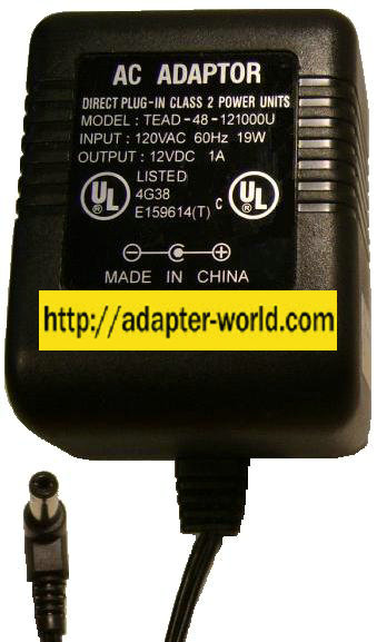 TEAD-48-121000U AC DC ADAPTER 12V DC 1A POWER SUPPLY TECHNICS Sc