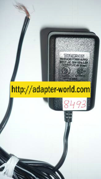 THOMSON DU28090010C AC ADAPTER 9VDC 100mA NEW -( ) CUT WIRE COR