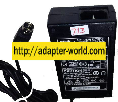 TIGER POWER TG-6001-24V AC ADAPTER 24VDC 2.5A NEW 3-PIN DIN CON