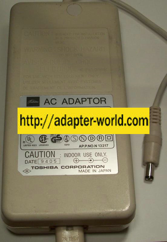 TOSHIBA PA2478U AC DC ADAPTER 18V 1.7A LAPTOP POWER SUPPLY