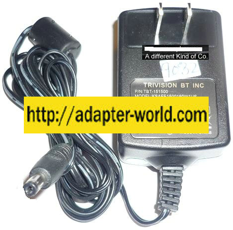 TRIVISION KSAFE1500150W1US C AC ADAPTER 15VDC 1.5A NEW -( ) 1.5
