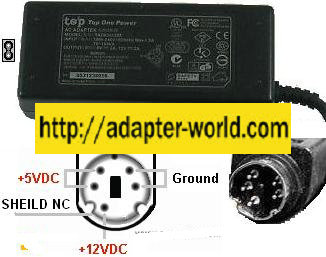 Top One Power TAD0361205 5PIN AC Adapter 12V DC 2A 5V DC 2A Swit