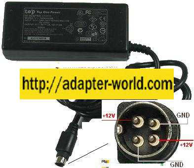 Top One Power TAD0361205 Power Adapter 12VDC 2A 5V 2A 4PIN Swit
