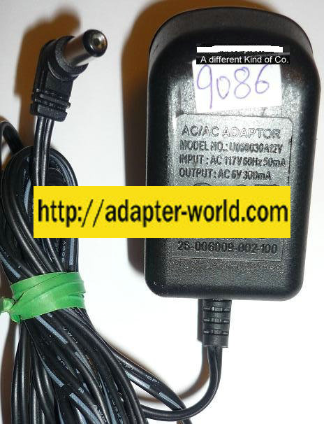 U050030A12V AC ADAPTER 5VAE178074 C 300mA NEW 2x5.5x10mm 90 °RO