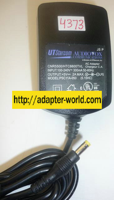 UTSTARCOM PSC11A-050 AC ADAPTER 5VDC 2A NEW -( ) 1.5x4mm CRU66