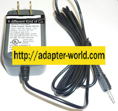 X10 WIRELESS XM13A AC ADAPTER 12VDC 80mA NEW REMOTE CONTROLLED