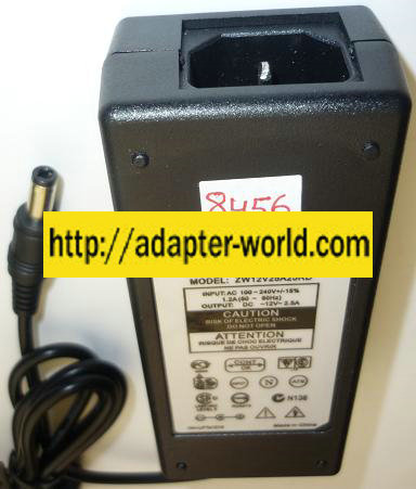ZW ZW12V25A25RD AC ADAPTER 12VDC 2.5A NEW -( ) 2.5x5.5mm ROUND