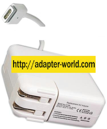 Finecom A1184 AC Adapter 16.5Vdc 3.65A 5Pin Magsafe Replacement