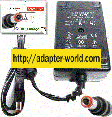 Ault SW172 AC ADAPTER 12VDC 2.75A NEW -( ) 2.5x5.5mm MEDICAL PO