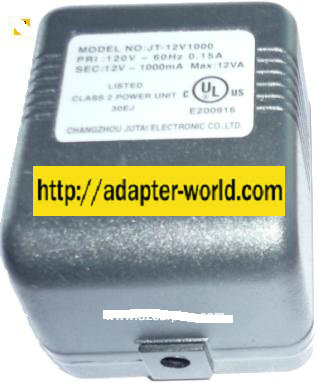 CHANGZHOU JT-12V1000 AC ADAPTER 12VAC 1A 2x5.5mm ~(~) Jack Femal