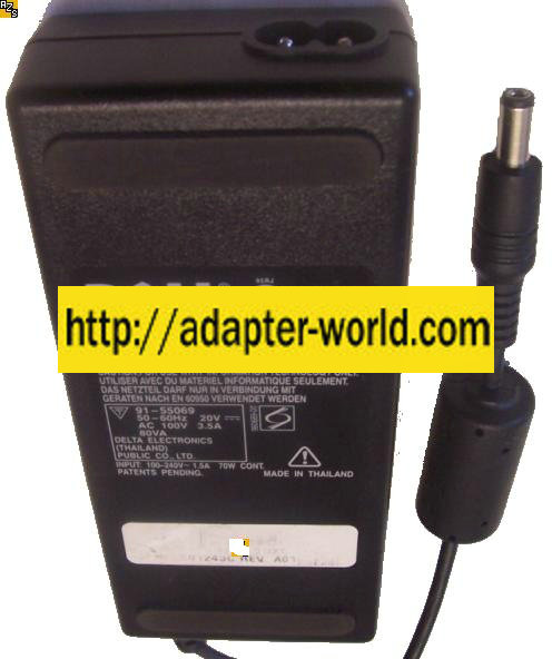 Dell ADP-70BB PA-4 AC ADAPTER 20VDC 3.5A 2.5x5.5mm New POWER SU