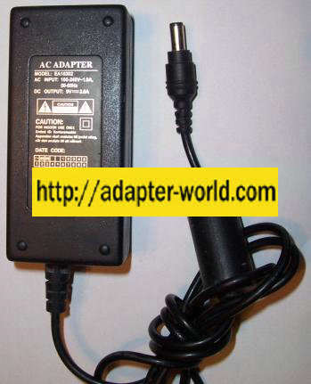 EA10302 AC ADAPTER 9Vdc 3A 2.5x5.5mm -( ) New 100-240vac Power