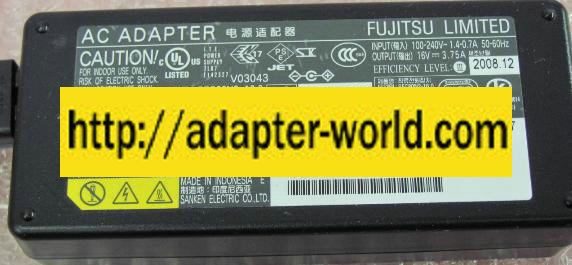 FUJITSU FMV-AC317 AC ADAPTER 16VDC 3.75A New CP171180-01