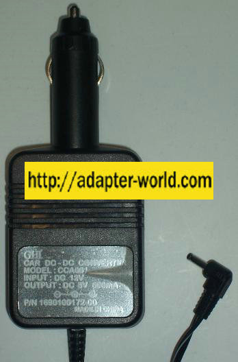 GHI CCA001 DC ADAPTER 5V 500MA CAR CHARGER