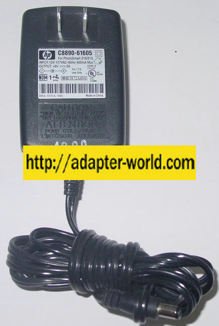 HP C8890-61605 AC ADAPTER 6VDC 2A POWER SUPPLY PHOTOSMART 210