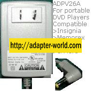 Insignia ADPV26A AC ADAPTER 9V 2.2A SWITCHING Power Supply adpv0