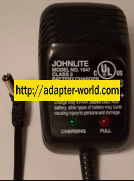 JOHNLITE 1947 AC ADAPTER 7VDC 250mA 2x5.5mm -( ) New 120vac Fla