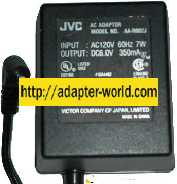 JVC AA-R602J AC ADAPTER DC 6V 350MA Charger Linear power supply