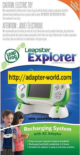 Leapfrog 39050 Recharging System New with battery pack AC Adap